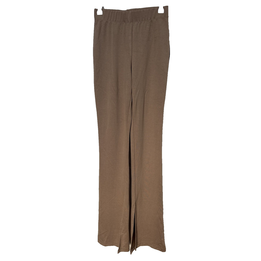 Forever 21 Women's Sm Tan Flare Long Soft Pull On Pants Y2K‎ 90's Sexy Neutral